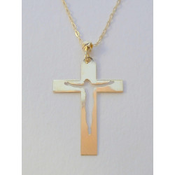 Zlatá retiazka Selebritka kríž vyrezávaný Ježiš VR42095Z žlté zlato 14 karátov 585/1000 0,95 g