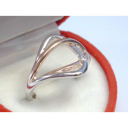 Kombinovaný dámsky strieborný prsteň zaujímavý vzhľad ródium VPS56328 925/1000 3,28 g