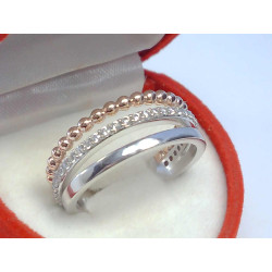 Dámsky zaujímavý prsteň kombinované striebro ródium VPS57468 925/1000 4,68 g