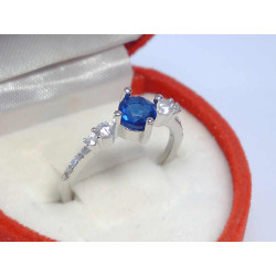 Strieborný dámsky prsteň modré očko ródium VPS48131 925/1000 1,31 g