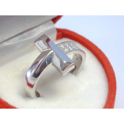 Zaujímavý dámsky strieborný prsteň ródium zirkóniky VPS54402 925/1000 4,02 g