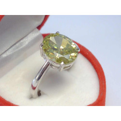 Ródiovaný dámsky strieborný prsteň zelený zirkón VPS59454 925/1000 4,54 g