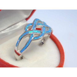 Ródiovaný dámsky strieborný prsteň modrý opál VPS64447 925/1000 4,47 g