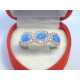Dámsky strieborný prsteň modrý opál zirkóny ródium VPS62343 925/1000 3,43 g