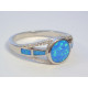 Dámsky strieborný prsteň modrý opál zirkóniky ródium VPS62454 925/1000 4,54 g