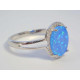 Jednoduchý dámsky strieborný prsteň opál zirkóny ródium VPS62217 925/1000 2,17 g
