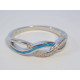 Dámsky strieborný prsteň modrý opál kamienky ródium VPS62298 925/1000 2,98 g
