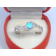 Dámsky strieborný prsteň modrý opál kamienky  ródium VPS60235 925/1000 2,35 g