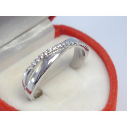 Dámsky strieborný prsteň  ródium kamienky VPS60281 925/1000 2,81 g