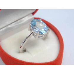 Ródiovaný dámsky strieborný prsteň modrý kameň VPS57276 925/1000 2,76 g