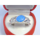 Zdobený dámsky strieborný prsteň modrý opál zirkóny VPS57423 925/1000 4,23 g