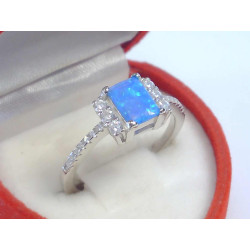 Dámsky prsteň ródiované striebro opál,zirkóny VPS57260 925/1000 2,60 g