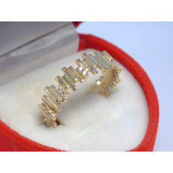 Zaujímavý dámsky zlatý prsteň s kamienkami žlté zlato VP54225Z 14 karátov 585/1000 2,25 g