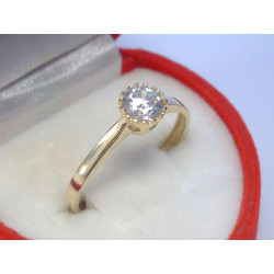 Dámsky snubný prsteň žlté zlato zirkón v korunke VP56128Z 14 karátov 585/1000 1,28 g