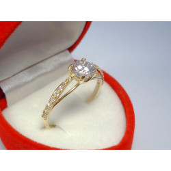Dámsky zlatý prsteň s kamienkami žlté zlato VP60235Z 14 karátov 585/1000 2,35 g