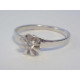 Jednoduchý dámsky zlatý prsteň kvietoček s kamienkami DP53185B biele zlato 14 karátov 585/1000 1,85 g