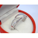 Zdobený dámsky strieborný prsteň kamienky ródium VPS56190 925/1000 1,90 g