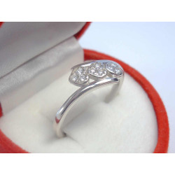 Dámsky strieborný prsteň srdiečka zirkóny ródium VPS56189 925/1000 1,89 g