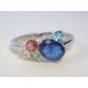 Dámsky ródiovaný strieborný prsteň farebné kamienky VPS52295 925/1000 2,95 g