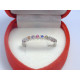 Jemný strieborný ródiovaný prsteň farebné kamienky VPS52121 925/1000 1,21 g