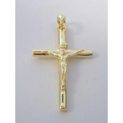 Pozlátený strieborný prívesok  krížik s Ježišom  VIS187 925/1000 1,87 g