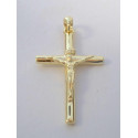 Pozlátený strieborný prívesok  krížik s Ježišom  VIS187 925/1000 1,87 g