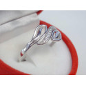 Zaujímavý dámsky prsteň ródiované striebro kamienky DPS59142 925/1000 1,42 g