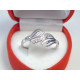 Zaujímavý dámsky prsteň ródiované striebro kamienky DPS59142 925/1000 1,42 g