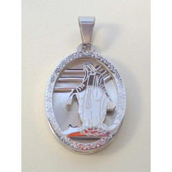 Prívesok medailón z chirurgickej ocele s motívom Panna Mária VIO893 316/L 8,93g