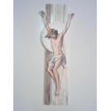 Drevený obraz Ježiš na kríži strieborný detail D-05102.1