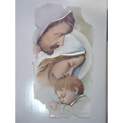 Drevený obraz maľovaný Svätá rodina D-052652