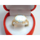 Dámsky zlatý prsteň biely opál žlté zlato VP55365Z 14 karátov 585/1000 3,65 g