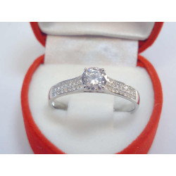 Dámsky snubný prsteň zdobený zirkónmi VP66265 biele zlato 14 karátov 585/1000 2,65g