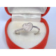 Zaujímavý dámsky strieborný prsteň Srdiečko s kamienkami ródium DPS56151 925/1000 1,51 g