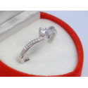 Zdobený dámsky prsteň ródiované striebro s kamienkami DPS55151 925/1000 1,51 g
