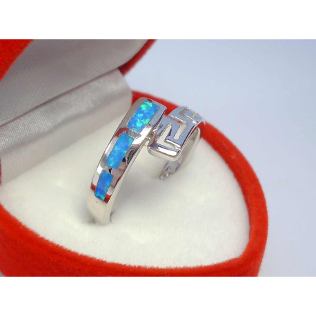 Opálový dámsky prsteň ródiované striebro grécky vzor DPS55310 925/1000 3,10 g