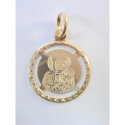 Zlatý medailón Panna Mária s ježišom  VA108Z žlté zlato 14 karátov 585/1000 1,08g