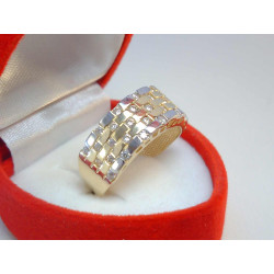 Zlatý dámsky prsteň zaujímavý vzhľad kombinované zlato kamienky VP55345V 14 karátov 585/1000 3,45 g