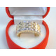 Zlatý dámsky prsteň zaujímavý vzhľad kombinované zlato kamienky VP55345V 14 karátov 585/1000 3,45 g