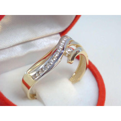 Žiarivý dámsky prsteň viacfarebné zlato zirkóniky VP67273V 14 karátov 585/1000 2,73 g