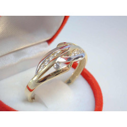 Kombinovaný dámsky zlatý prsteň číre zirkóny VP69263V 14 karátov 585/1000 2,63 g