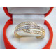 Zdobený dámsky zlatý prsteň  viacfarebné zlato zirkóny VP63258V 14 karátov 585/1000 2,58g