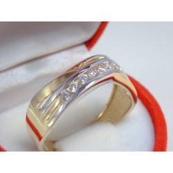 Kombinovaný dámsky zlatý prsteň s kamienkami VP62314V 14 karátov 585/1000 3,14g