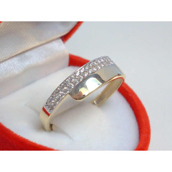 Jednoduchý dámsky prsteň viacfarebné zlato zirkóny VP63195V 14 karátov 585/1000 1,95g