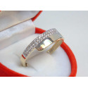 Jednoduchý dámsky prsteň viacfarebné zlato zirkóny VP63195V 14 karátov 585/1000 1,95g