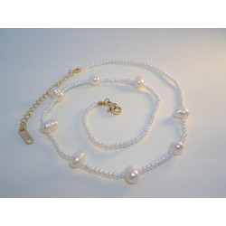 Dámsky náhrdelník perličkový pozlátená chirurgická oceľ VRO40610 316/L 6,10 g