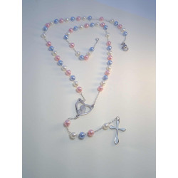 Dámsky oceľový náhrdelník ruženec Panna Mária krížik guličky VRO38637 316/L 6,37 g