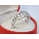 Zaujímavý dámsky strieborný prsteň s kamienkami ródium VPS58249 925/1000 2,49 g