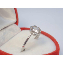 Strieborný dámsky prsteň tvar Kvietok so zirkónom ródium VPS52147 925/1000 1,47 g