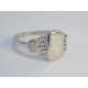 Ródiovaný dámsky strieborný prsteň biely opál VPS56356 925/1000 3,56 g